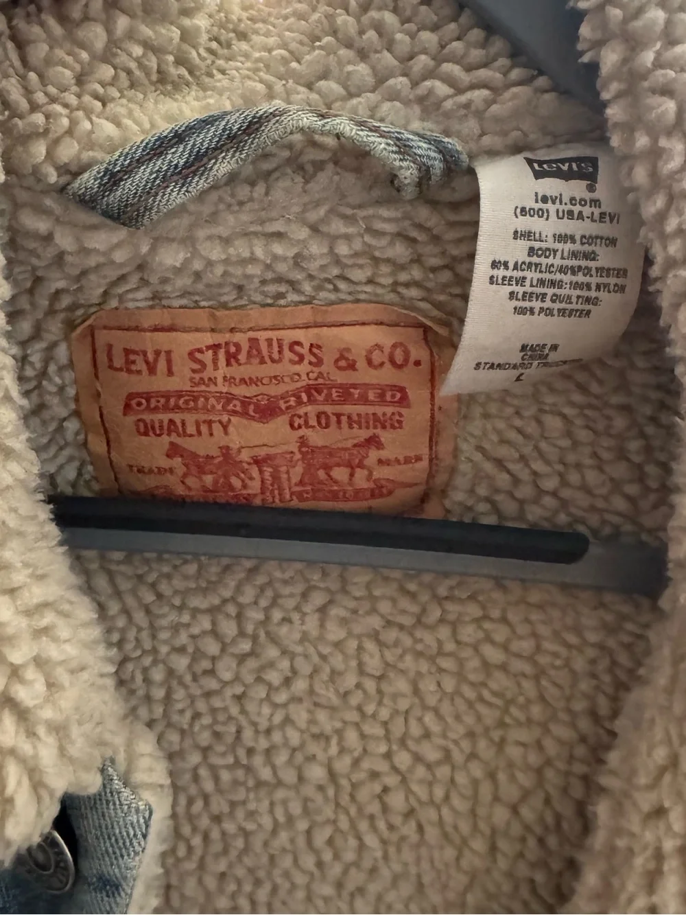 Levi's Denim Trucker Jacket with Cream Sherpa Lining